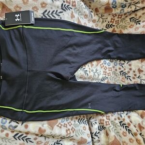 Under Armour Black Leggings with Neon Green Accents